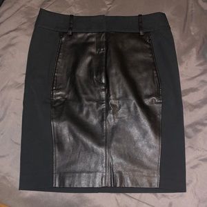 Ann Taylor Block Leather Skirt